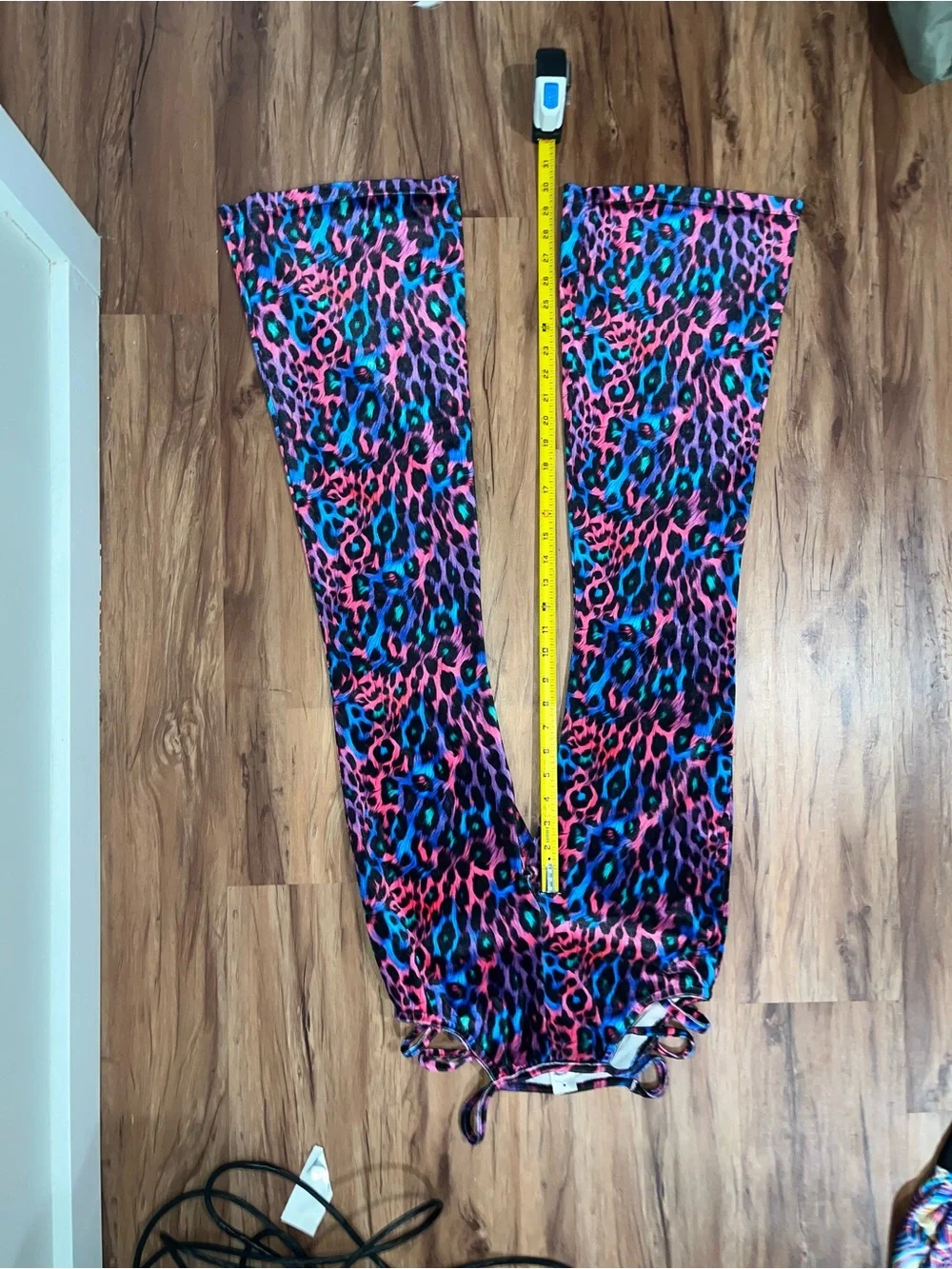 Multicolor Leopard Print Bandeau Top & Flared Pants Set